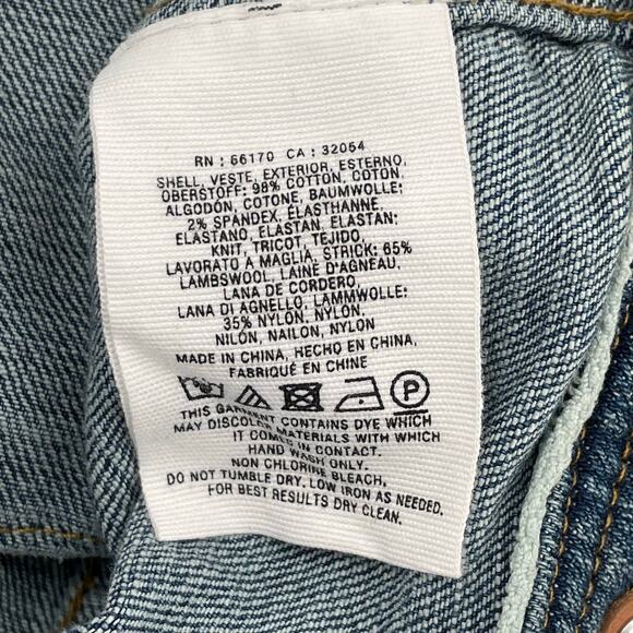 Anthropologie Pilcro  Denim Jacket With Knit Long Sleeves, Sz. XS Y2K School - Picture 5 of 6